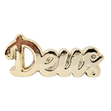 Imagem de Palavra Decorativa Deus - Cerâmica Brilhante Dourada - Enfeite Mesa Ra