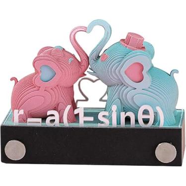 Imagem de Calendário 3D 2025, Elephant Calendário de peças de tempo da 2025, notas adesivas de papel DIY Tear Away, cartões para escritório, presentes para casa, ornamentos (Elephant)