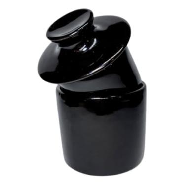 Imagem de Manteigueira Francesa Manhattan Porcelana Preta Premium Hauskraft