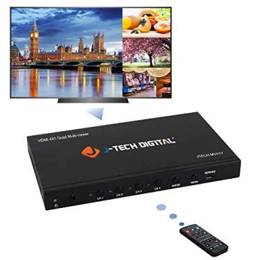 Imagem de J-Tech Digital Hdmi Multi-Viewer Quad 4X1 Switch Sem Emenda 1080P Switcher com 5 Modos de Exibição e Vga Loop Out Jtech-Mv41V]