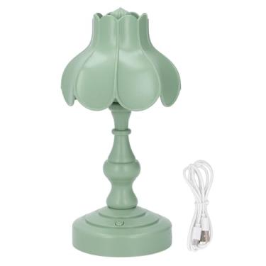 Imagem de Abajur de Mesa de Flores, Abajur de Cabeceira Fofo Recarregável, Abajur Vintage, Luz de Leitura LED para Cuidados Com Os Olhos,Abajur de Mesa Sem Fio, Luz Noturna de Flores