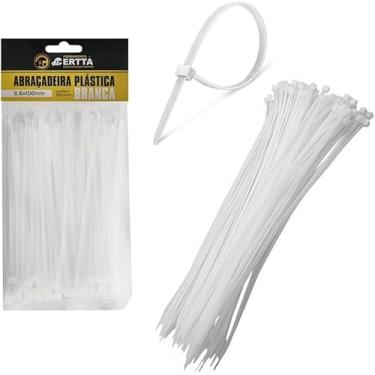 Imagem de "Fita Braçadeira Nylon Enforca Gato 10cm Branca – 100 Unidades para Uso Diverso"