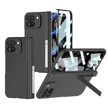 Imagem de Furwabo Capa para Google Pixel 9 Pro Fold com suporte oculto e protetor de tela integrado e proteção de dobradiça magnética, capa protetora antiarranhões à prova de choque para Pixel 9 Pro Fold