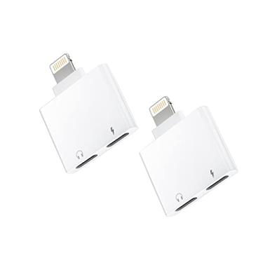 Imagem de WASRUYI Adaptador Lightning para AUX, Pacote com 2, Compatível com iPhone 13/12/11/11 Pro/11 Pro Max/XS/XS Max/XR/X/8/7/6 Plus, iPad, iPod, 2 em 1, Áudio + Carregamento, Certificado Apple MFI