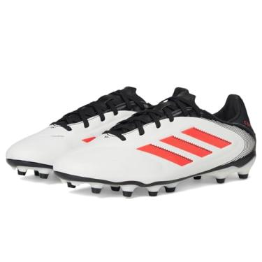 Imagem de adidas Tênis de futebol unissex Copa Pure 3 League Firm Multi Ground, Branco/vermelho lúcido, preto, 10 Women/9 Men