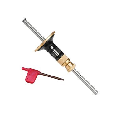 Imagem de EMVANV Kit de medidor de marcação de roda, medidor de marcação, ferramenta de escriba de madeira, régua de micro ajustador métrico, ferramentas de marcenaria para marcenaria (preto + ouro)