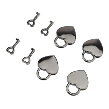 Imagem de Padlock de Coração, 4 Conjuntos de Pegadas de Cadeado de Coração Diário
