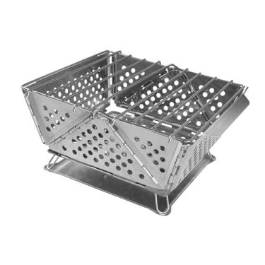 Imagem de Generic Dobrar fogueira pit acampamento grelhe fogão queimador versátil churrasqueira portátil fogueira para jardim de terraço acessório de festas