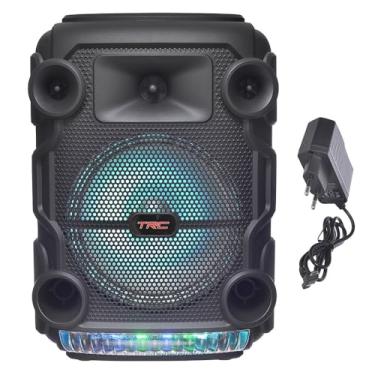 Imagem de TRC X150 - Caixa de som bluetooth 150W Rms; LED; USB; leitor de cartão; alto-falante de 8”; microfone com fio; controle remoto; preto