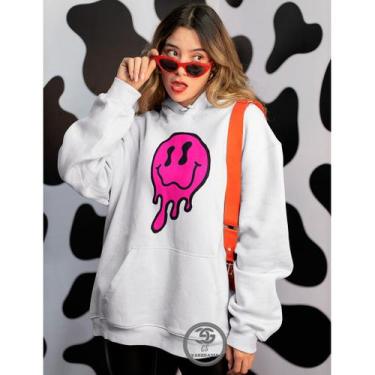 Imagem de Moletom Feminino Estampado Smiley Blusao Linha Premium Personalizado B