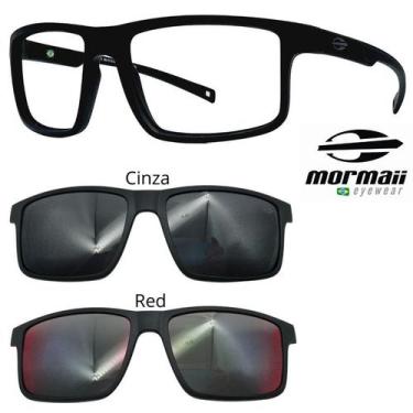 Imagem de Armação de Grau Mormaii 6127 Swap 5 A14 Com 2 Clipons, Red, Cinza