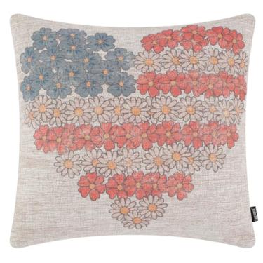 Imagem de TRENDIN Capa de almofada patriótica 45,7 x 45,7 cm, decoração de casa americana, vermelha, branca e azul, capa decorativa de coração para 4 de julho, Dia da Memorial, Dia da Independência PL1253TR