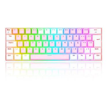 Imagem de Teclado Mecânico Gamer Redragon Draconic Pro Switch Brown ABNT2 Rosa Branco K530PW-RGB-PRO PT-Brown