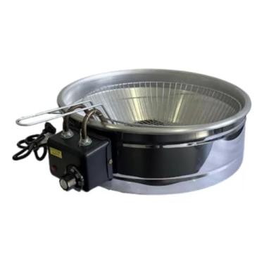 Imagem de Fritadeira Elétrica Industrial 13 Litros Tacho 45cm Redondo de Aço Inox | 220V e 110V | 50°C à 300°C | 2500 Watts (220V)