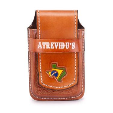 Imagem de Bainha Porta Celular Rústica Atrevidu's Country Couro Brasil, Whisky, 