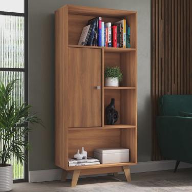 Imagem de Estante para Livros 1 Porta 3 Prateleiras Pequim