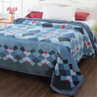 Imagem de Cobertor Casal Microfibra Jolitex Dyuri Plus Tamisa Azul
