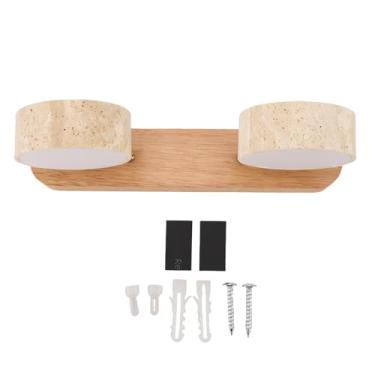 Imagem de Lâmpada de Parede de Carvalho, Painel de PC de Pedra da Natureza, Vaidade, para Entradas, Cozinhas, áreas de Vestir, Com Luzes LED (Cor de madeira)