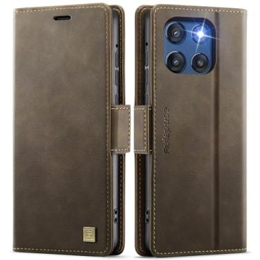 Imagem de Hongxinyu Capa carteira para Moto G Stylus 5G 2025, capa flip magnética de couro PU para homens e mulheres com suporte para cartão, capa de proteção à prova de choque para Motorola Moto G Stylus 5G