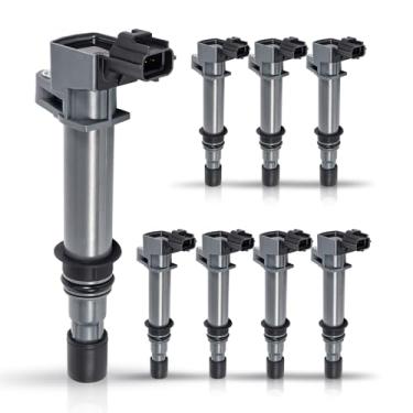Imagem de Embalagem com 8 novas bobinas de ignição para Dodge Dakota Durango Ram 1500 - Jeep Commander Grand Cherokee - Aspen - Mitsubishi Raider 4.7L V8 Substituição# UF399 UF297 UF270