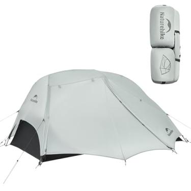 Imagem de Naturehike Barraca de mochila para 2 pessoas com dossel duplo, camada dupla, camada dupla, impermeável, acampamento para acampamento, festivais, quintal, festas do pijama (cinza)