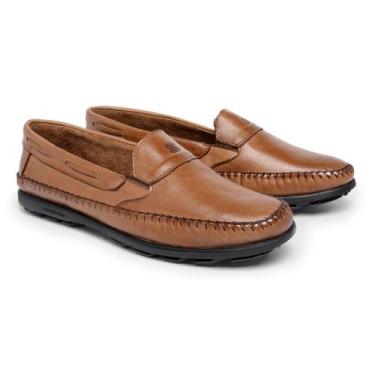 Imagem de Mocassim Masculino de Couro Legítimo Scarpazi Whisky 905W, 44