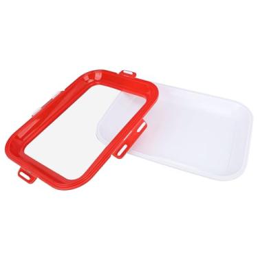Imagem de Bandejas empilháveis de armazenamento de alimentos, bandeja de preservação de plástico para economizar espaço (Tetragonum Red)