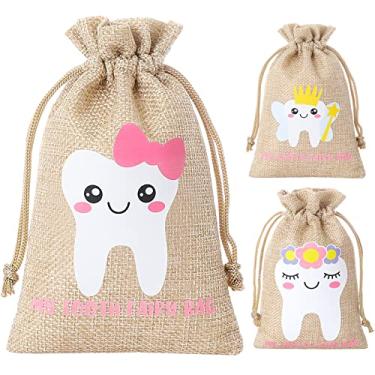 Imagem de Hopttreely Bolsa De Fada Do Dente Para Meninas, 3 Peças Lembrança Colocar Sob O Travesseiro, Rosa Presente Bebês E Crianças, Caixa Recipiente Dentes Leite Da
