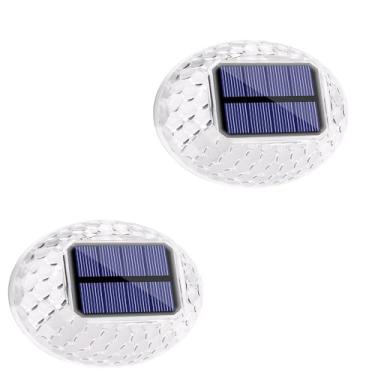 Imagem de LYHOPE Luzes solares para ambientes externos, luzes solares IP65 à prova d'água para o exterior, pacote com 2 luzes solares de deck para quintal, trilhos, pátio, cerca de deque, grades de escada e
