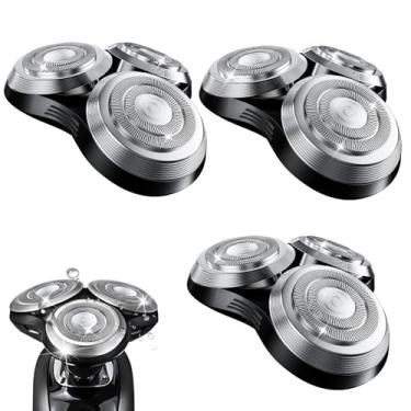 Imagem de Cabeças giratórias de substituição SH90 compatíveis com máquinas de barbear Philips Norelco Series 9000, cabeça de barbear de substituição com fivela de roda de metal dupla e lâminas de precisão de