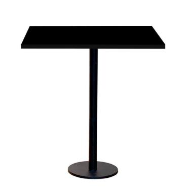 Imagem de Mesa Pisa Beta Bistrô Fratini 107,50cm (a) Disco Redondo Preto Tampo Mdp Quadrado Preto 60cm( L)