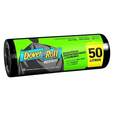 Imagem de Saco de Lixo Dover Roll Resistente Preto 50L 20Un - doverroll