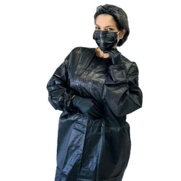 Imagem de Avental Descartável Preto 30g/m² Protdesc - 10 Unidades