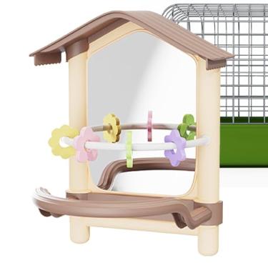 Imagem de Poleiros Para Pássaros De Estimação Em Gaiolas,Poleiros Para Periquitos Com Espelho - Acessórios para Pets para Interior e Exterior Área de Brincadeiras para Aves Quintal Jardim Janela Pátio Varandas