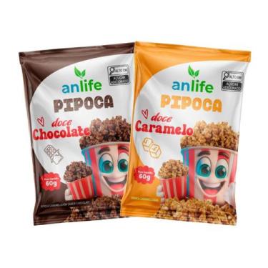 Imagem de Kit 10 Pipocas Anlife Doce 60gr - Caramelo ou Chocolate