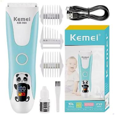 Imagem de Maquina Infantil Cortador Cabelo Bebe Criança Aparador Kemei
