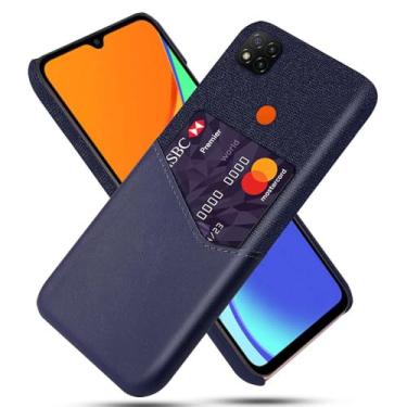 Imagem de Capa para Xiaomi Redmi POCO C3,Tela e tampa de couro PU,Antideslizante,360°cobertura completa à prova de choque com 1 slot de cartão atrás,Prevenção de queda-Blue
