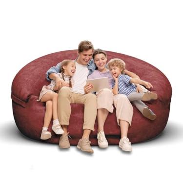 Imagem de Puff para adultos de 1,8 m, poltrona macia para quarto de adolescentes e meninas, bolsa de feijão redonda confortável e fofa para crianças removíveis para cadeiras de leitura (sem enchimento incluído