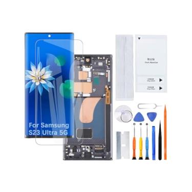 Imagem de Kit de montagem de tela LCD para Samsung Galaxy S23 Ultra 5G TFT S918U S918U1 S918W (preto com moldura, sem impressão digital, tela não curvada, versão dos EUA)