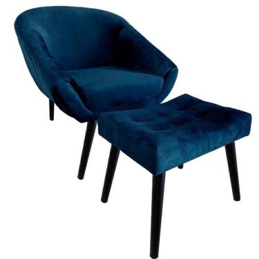 Imagem de Kit Poltrona Giovana Puff Capitonê Luxo e Almofadas em Sued Premium - 