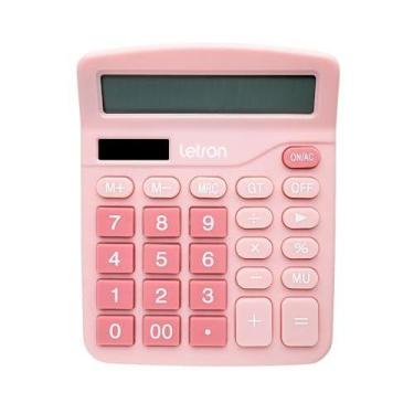 Imagem de Calculadora De Mesa 12 Dig. Rosa Neo Solar - LEONORA