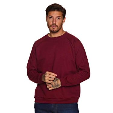 Imagem de Blusa Moletom Unissex Gola Careca Blusa de Frio Cores Lisas - Roma Var