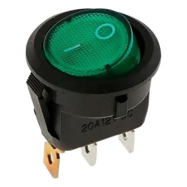 Imagem de Botão Led 12v Liga E Desliga Interruptor Chave Gangorra Verde - OFA