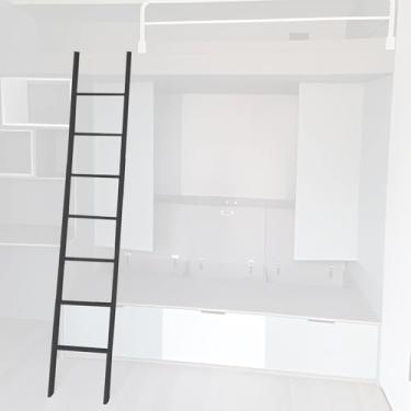 Imagem de Escada De Cama Loft Apenas, Cama Elevada Dupla Escadas De Escalada Para Dormitório, Rv, Reboque, 4 5 6 7 Degraus Escada Ajustável De Beliche Superior, Fácil Montagem, White, 1.5m(59in)