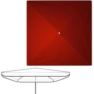 Imagem de Guarda-sol De Mesa Externo Imukt Substituição Canopy 9.8x9.8ft Capa De Dossel De Parasol Quadrado Resistente Ao Desbotamento Guarda-chuva De Substituição C, Burgundy, 280x220cm/9.2x7.2ft
