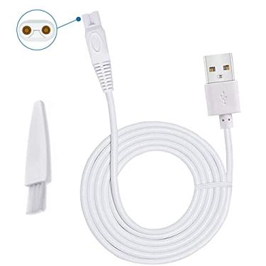 Imagem de Carregador de barbeador compatível com acabamento de toque impecável, aparador corporal e removedor de pelos das pernas, barbeador elétrico, cabo de carregamento USB com escova de limpeza