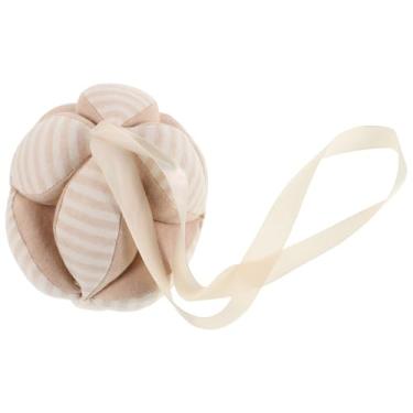 Imagem de HEMOTON Bola de Chocalho de Algodão Orgânico para Bebês, Brinquedo Sensorial Musical Macio para Bebês, Brinquedo de Desenvolvimento Montessori para a Hora da Barriga Com Som de Sino, Bege