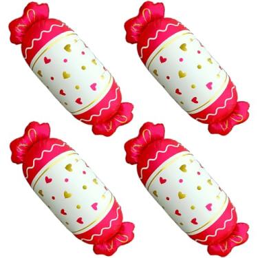 Imagem de 4 pcs 34 * 18 inch Sweet Candy Balloons,Candies Theme Helium Mylar Foil Balloons,Children Birthday Party,Wedding,Christmas,Halloween Party Decor Supplies (Red)