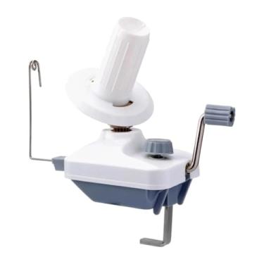 Imagem de rockible Enrolador de lã manual com manivela, dispensador de fio portátil para tricô, crochê e máquina de enrolar lã, Cinza