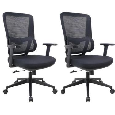 Imagem de Cadeira de Escritório Diretor Titan - Preta - Inova Office, 2 Cadeiras